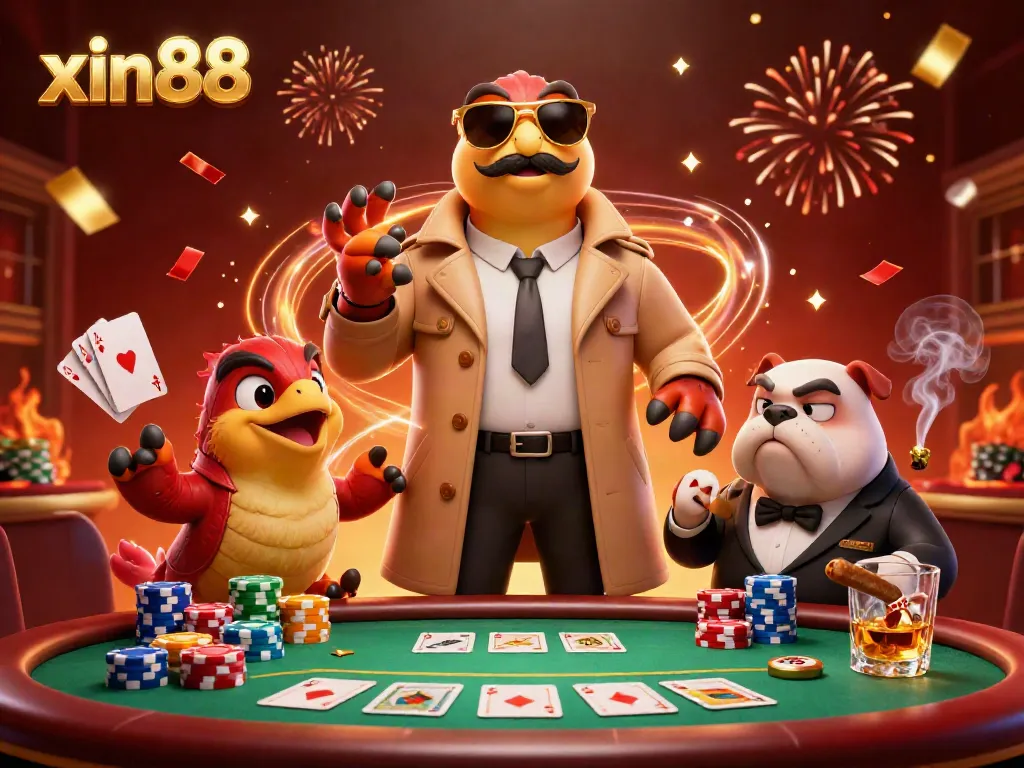 Enterxin88 casino with cartoon raptors trying to pass as tall players in a VIP lounge.