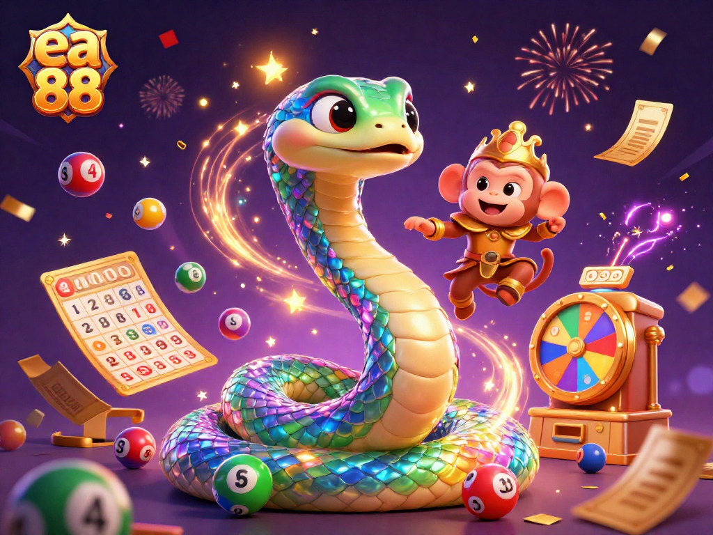 Experience thrilling gameplay with ea 88, featuring vibrant lottery balls and dynamic casino elements.
