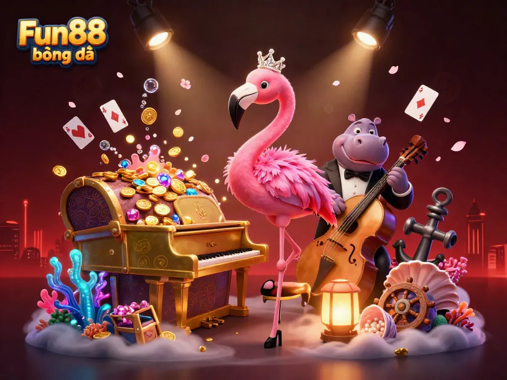 Experience the excitement of Fun88 bóng đá with dynamic casino elements and engaging characters.