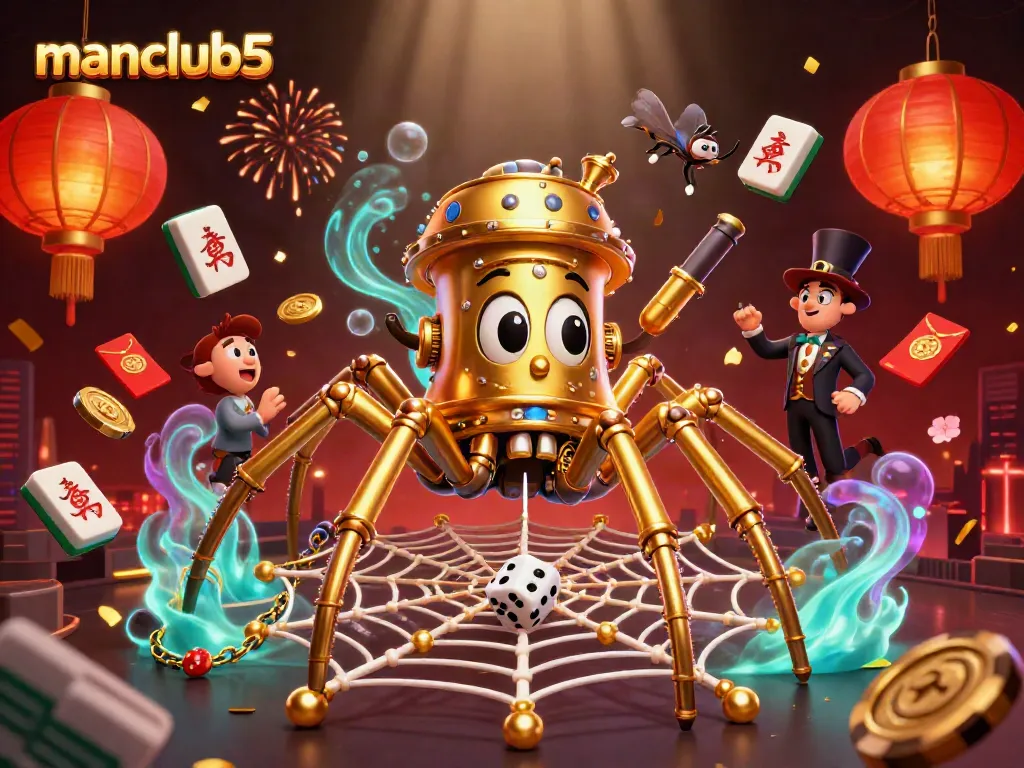 Engage in thrilling games at manclub5 with steampunk aesthetics and vibrant casino elements.