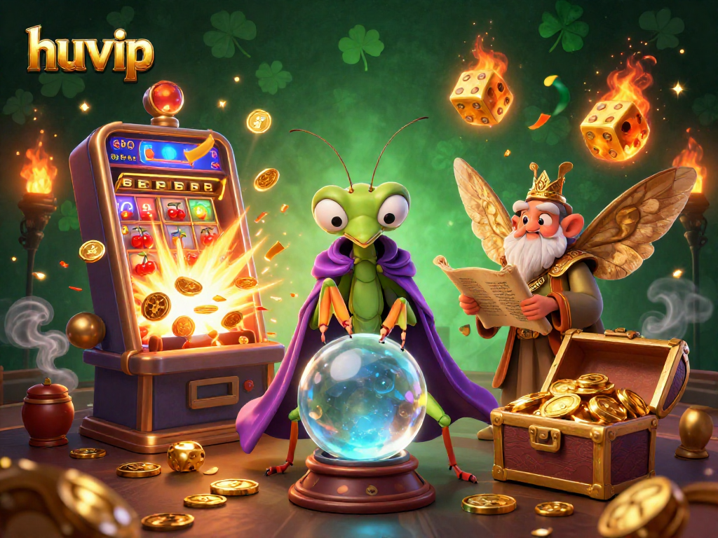 Experience the huvip excitement with a dynamic 3D casino scene featuring fortune tellers and jackpots.