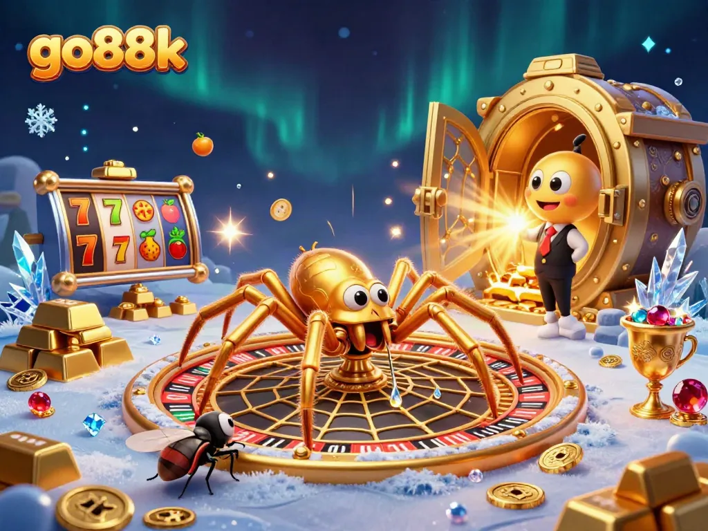 Engage with go88k’s thrilling bets surrounded by an animated casino scene featuring unique characters.