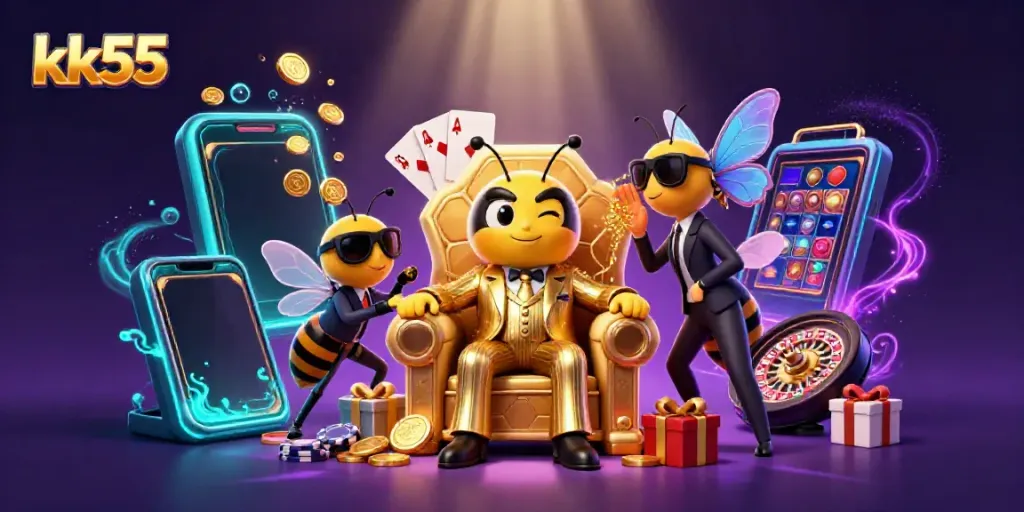 Experience the thrill of kk55 with our dynamic casino scene featuring a mob boss bumblebee and exciting gambling elements.