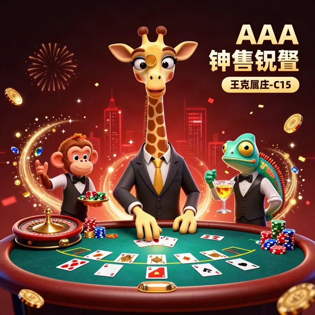 Luxury cartoon casino trio with coins, cards, roulette, and glowing neon energy.