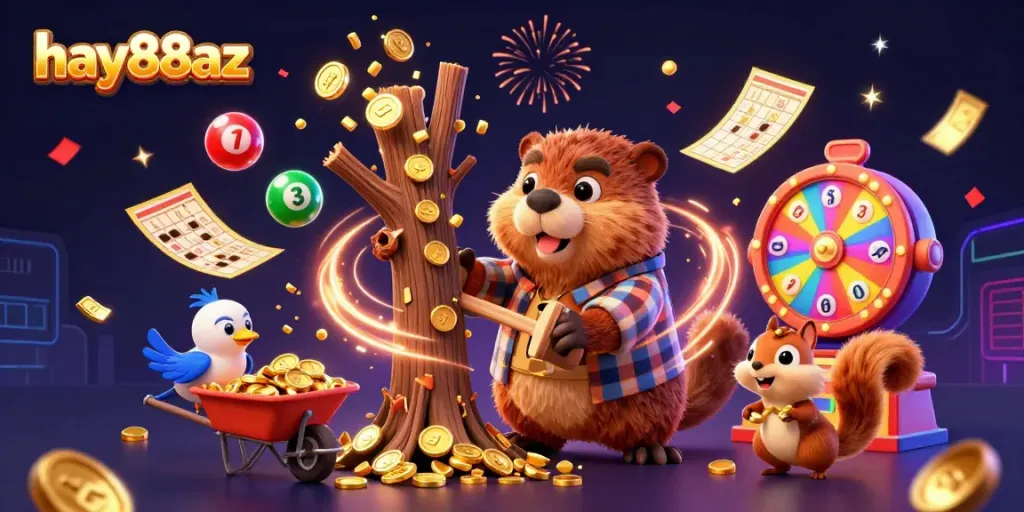 Watch the exciting hay88az casino scene with vibrant characters and playful gaming elements!