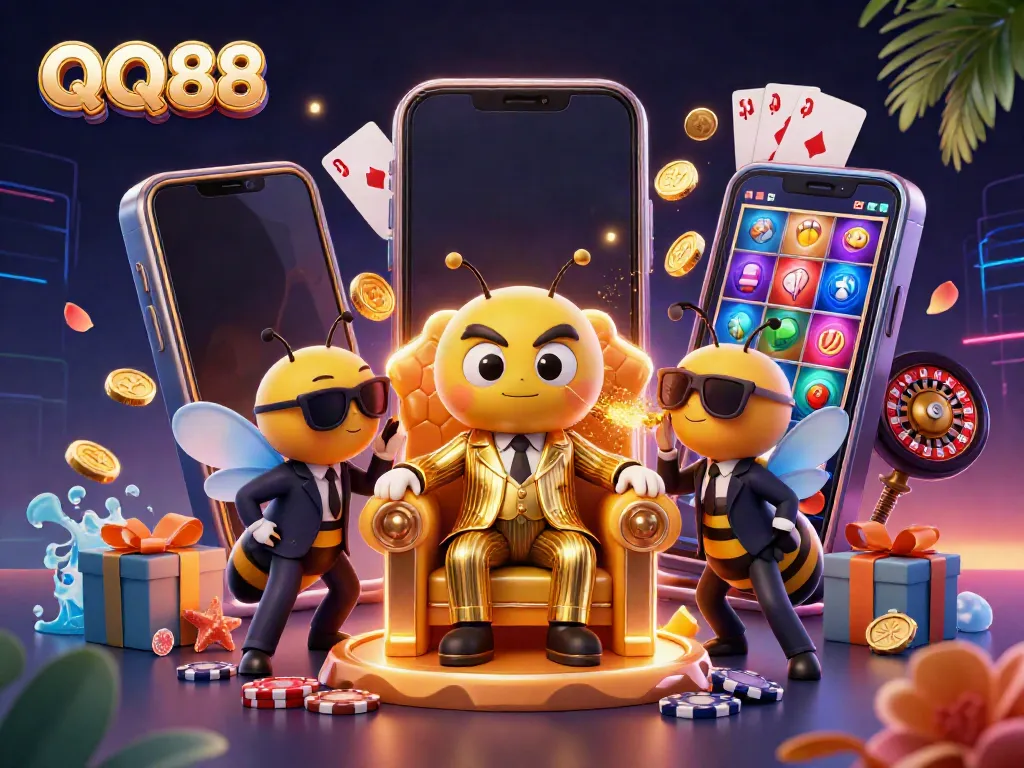 Spin and win at QQ88, where the bumblebee mob boss rules the gambling hive with thrilling games and hidden treasures.