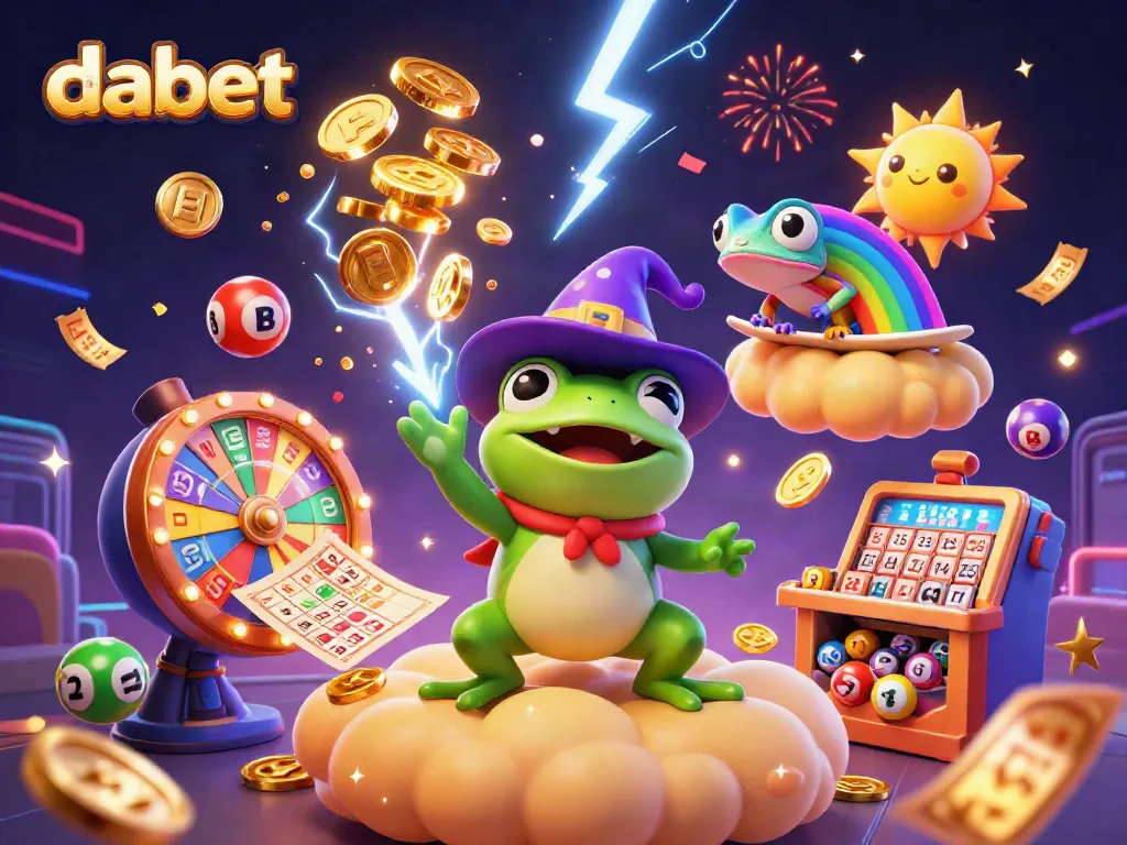 Experience excitement with dabet's 3D characters generating thrills in an enchanting casino setting.