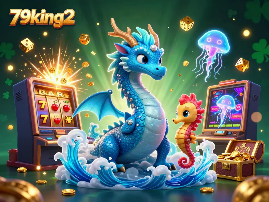 Experience the thrilling jackpot moments at 79king2 with a vibrant underwater scene featuring fantasy characters and casino elements.