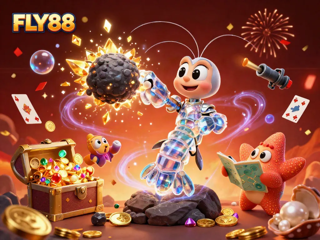 Experience the thrilling excitement of FLY88 with vibrant casino action in a colorful 3D scene.